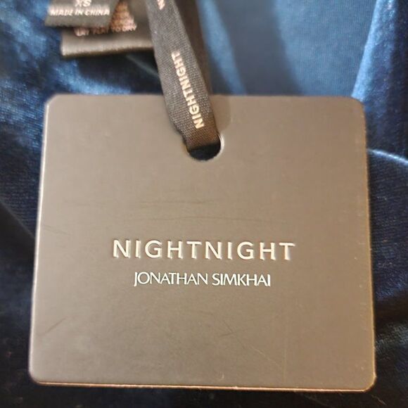 NIGHT NIGHT by Jonathan Simkhai Womens Blue Dk Cut Out Velvet Midi Dress… - Picture 9 of 13